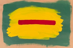 Red Stripe on Yellow    52” x 35”