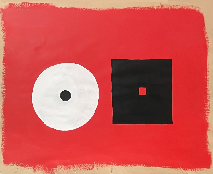 Circle Square   43" x 35"   Acrylic on Paper